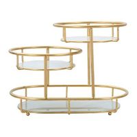 vaciabolsillos de metal dorado con 3 estantes 36x225x27 cm