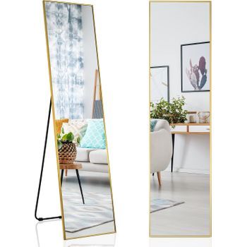 160 X 40 Cm Espejo Rectangular/3 En 1 Espejo De Pared O De Pie Costway 120 X 37 X 2 Cm Negro