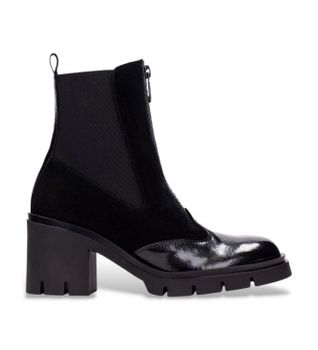 Hispanitas para mujer. HI254280 Botines de Piel Zurich negro (37), 5 a 8cm, Cremallera, Casual
