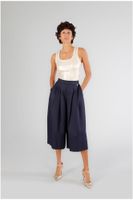 pantalones con pliegues navy