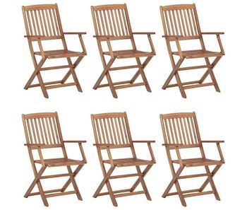 Sillas de exterior plegables 6 unidades madera maciza acacia