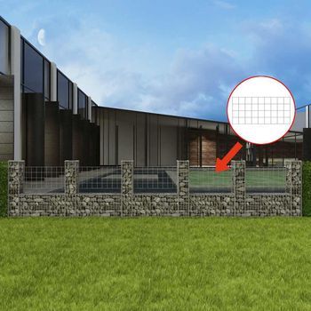 Cesta En Forma De U Muro De Gaviones | Gavión Para Piedras | Gavión Decorativo Galvanizado 570x20x100 Cm Cfw353760