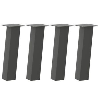 Patas Para Mesa De Centro 4 Uds | Patas Para Mesa Acero Antracita 42 Cm