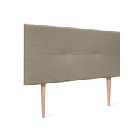 cabecero de lino natural con botones 90x105cm con patas camas 8090 - tierra