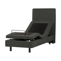 cama articulada electrica moderna mando a distancia ajustable tapiceria de tela gris oscuro 80 x 200 cm castellan