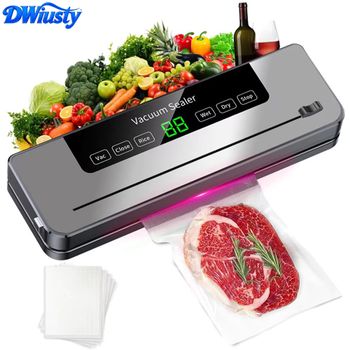 Selladora al Vacío Automática DWiusty de 5 Modos, para Alimentos Secos y Húmedos, con 10 Bolsas, para Conservación de Alimentos en el Hogar y la Cocina, 220V