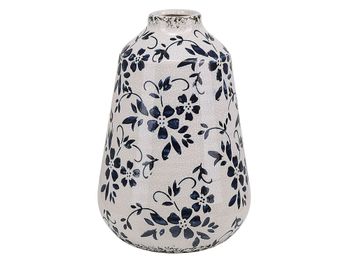 Jarrón para flores gres 20 cm blanco