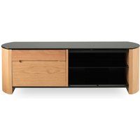 alphason finewoods 1100 tv stand - light oak black