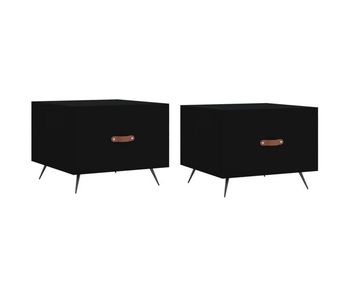 2 uds mesas de centro - mesas de café madera de ingeniería negro 50x50x40 cm