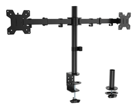 aisens soporte de mesa eco giratorio e inclinable para monitor tv 10kg 3 pivotes 2 brazos de 17 32 negro