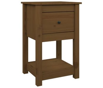 Vidaxl mesita de noche madera maciza de pino marrón miel 40x35x61,5 cm