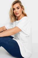 yours camiseta blanca de doble manga angel mujer curvy y tallas grandes yours