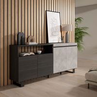 aparador efecto madera cemento 200x35x87cm con patas