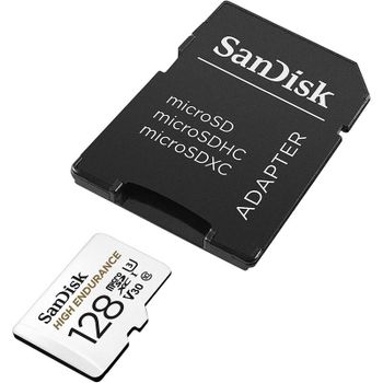 SanDisk High Endurance MicroSDHC 128GB Clase 10 U3 V30 UHS-I + Adaptador SD