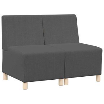 Unidad De Sofá Modular Sin Brazos 2 Uds. Gris Oscuro Vidaxl