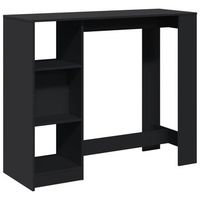 mesa bar con estante madera ingenieria negra 124x46x1035 cm vidaxl