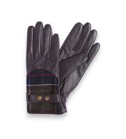 barbour para mujer lgl0037 guantes de piel dee tartan marron oscuro l casual