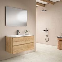 mueble coral 100 cm roble hafas pack mueble  lavabo