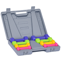 homcom juego 8 mancuernas 4 pares de 05kg 1 kg 15 kg 2kg para gimnasio ejercicios entrenamiento en casa metal 41x30x8 cm multicolor   aosom espana
