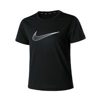 nike dri-fit one graphic camiseta de manga corta chicas-negroblanco