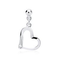 colgante corazon oro blanco con 2 diamantes 0018 ct