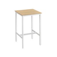 mesa de bar beige roble  blanco clasico