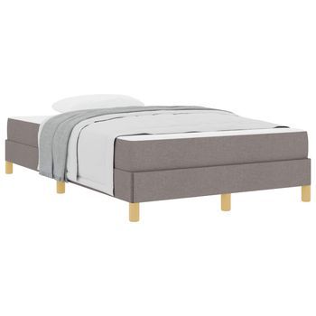 Cama Matrimonial | Cama Para Adulto | Cama Tipo Box Spring Con Colchón Taupé 120 X 200 Cm Tela