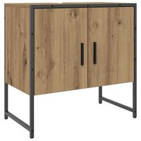 mueble de lavabo de bano madera roble artisan 60x33x60 cm vidaxl