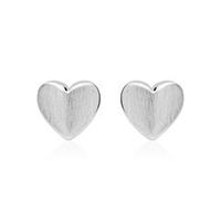 pendientes corazon de plata 925 acabado mate