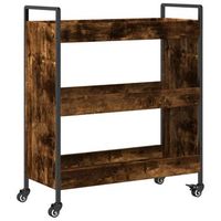 carrito de cocinarestanteria de cocina carrito de servir madera ingenieria roble ahumado 70x30x82 cm