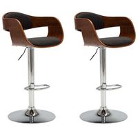2 uds taburetes de cocina madera curvada y tela gris