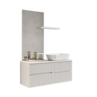 mueble de bano 4 piezas en mdf blanco mate