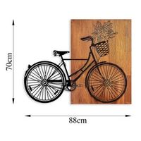 decoracion pared de madera historical floral bike- l 376 nogal negro 88x70 cm