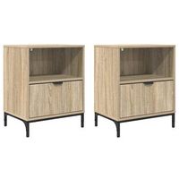 juego de mesitas de noche - mesillas de noche con cajon roble sonoma 49 x 36 x 61 cm mc7113