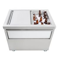 carro de hielo movil 86l acero inoxidable con ruedas para bar y catering