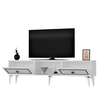Mueble Tv Nil Blanco Plata
