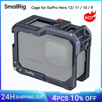 SmallRig para GoPro Hero 12 /9/10/11 Kit Vlog de jaula negra Compatible con el filtro de lente Lente máxima en la cámara con zapata fría -3084C