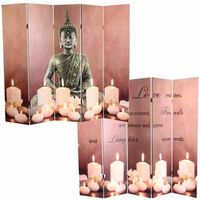 biombo 5 paneles con led separador de ambientes diseno buda con temporizador 180x200 cm 15 leds 040008630