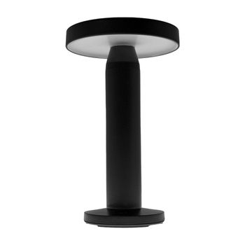 Sobremesa alcaide 2w led 180lm 2700k ip44 h21.7xd13cm negro, panel solar