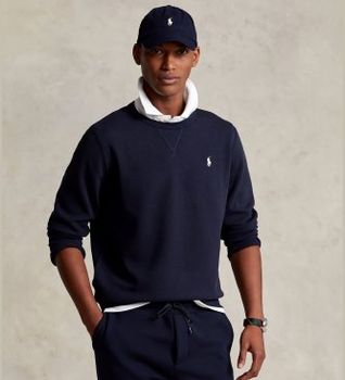 Polo Ralph Lauren para hombre. 710888284001 Jersey Sleeve marino (XL), Casual, Algodón, Clásico