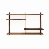 estanteria modular de pared en madera marron
