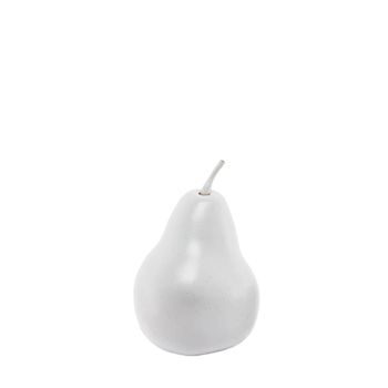 Pera decorativa de espuma blanca plateada h10