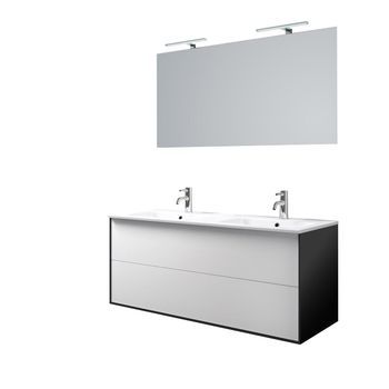 Composición Baño De Baño Doble Lavabo 4 Piezas Igea Blanco Mate En Mdf