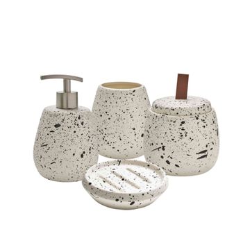 Juego de baño moteado de 4 piezas de cerámica