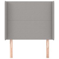 cabecero cama mueble de dormitorio con orejas de tela claro 93 x 16 x 118128 cm gris m020003290
