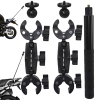 extensor de montaje para motocicleta palo selfie con doble abrazadera super resistente para insta360 x2 x3 x4 x5 monopod manillar accion