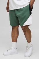 pantalon corto tall man holgado de tela jersey con colores en bloque verde