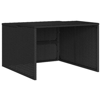 Caseta De Robot Cortacésped Ratán Sintético Negro 86x90x52/57cm Vidaxl
