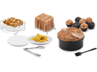 accesorio freidora - ufesa 72805519 set de 7 piezas moldes pinzas bandeja papel vegetal pincel negroplata