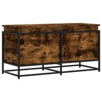 caja de almacenaje con tapa madera roble ahumado 100x40x515 cm vidaxl